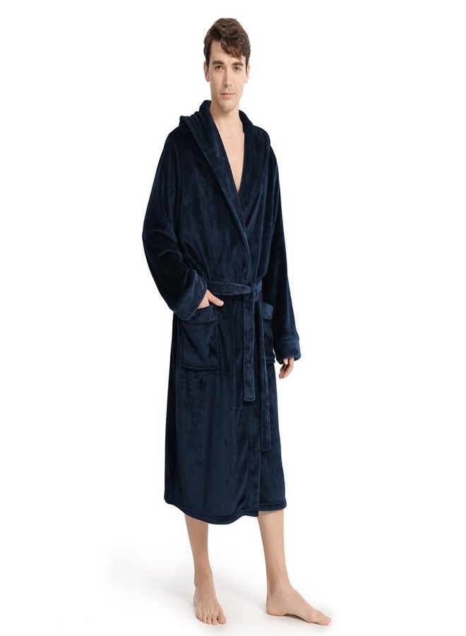Yurhap Luxury Mens Robe with Hood, Ultra Cozy Fleece Bathrobe for Men, Plush Hooded Robe with Belt & 2 Pockets - Image 2